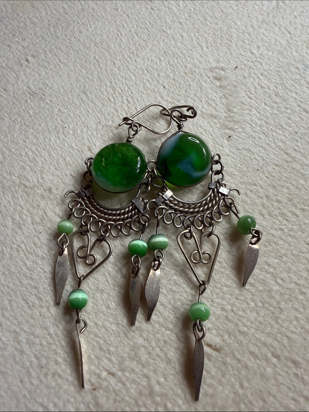 Green Bohemian Dangle Earrings - Women Jewelry
